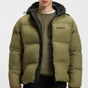 Puffer Jacket With Hood And Pockets For Men Casual Streetwear With Zipper Closure Men Soft And Breathable Material Relaxed Fit - Product Image 1