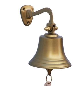Vente chaude Écologique Poli Antique Style En Laiton Massif Ship Bell Logo Personnalisé Option pour Thème Nautique Home Decor Front - Product Image 5