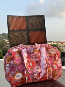 กระเป๋าเดินทางผ้านวมขนาดใหญ่สำหรับผู้หญิงกระเป๋าช้อปปิ้งโยคะชายหาดพิมพ์ลายแบบทำด้วยมือ - Product Image 4