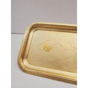 Grands plateaux de service en laiton de conception en forte demande parfaits pour servir des boissons snacks Style élégant couleur or décor de maison et d'hôtels - Product Image 4