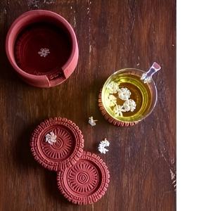 Dessous de verre en pierre d'agate de la meilleure qualité moderne artisanale Terracota Tea Coaster Fabricant d'Inde - Product Image 5