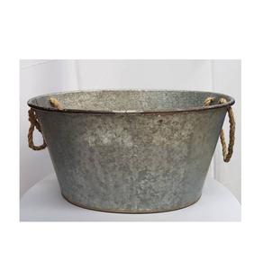 Galvanized Party Wine Chiller with Rope Handle <b>Beverage</b> <b>Ice</b> <b>Tubs</b> for Parties Galvanized Wine Chiller <b>Ice</b> <b>Buckets</b> <b>Beverage</b> <b>Tubs</b> - Product Image 1