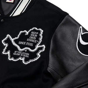 Chaqueta de Béisbol de Talla Grande de Alta Calidad 2026, Fabricante de Ropa Urbana Personalizada, Chaqueta Universitaria con Parche Bordado de Chenilla - Product Image 4