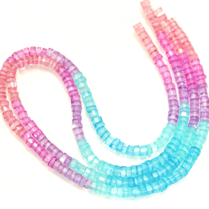 Perles Heishi en pierre de lune arc-en-ciel multicolores naturelles, facettées, en forme de pneu, 15 pouces, AAA, pierre de lune multicolores, facettées, en forme de roue, fantaisie - Product Image 4