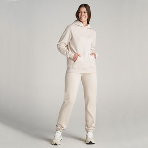 Sudadera con capucha 100% algodón en blanco liso gota hombro pulóver Sudadera con capucha de alta calidad de gran tamaño mujeres pulóver sudaderas con capucha - Product Image 2
