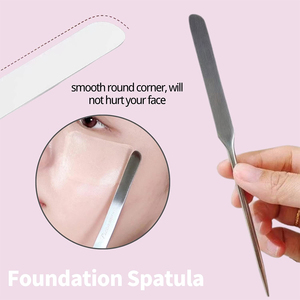 Espátula de maquillaje de acero inoxidable alemán herramienta de paleta de mezcla cosmética con bolsa conveniente - Product Image 2
