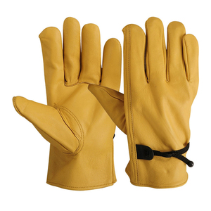 Nuevos guantes de conductor de alta calidad al por mayor logotipo personalizado seguridad cuero antideslizante transpirable pulsera elástica guantes de trabajo al aire libre - Product Image 1