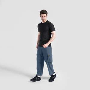 Pantalon de golf baggy taille haute pour homme, coupe micro-ajustée, taille XL, en tissu tissé léger, logo personnalisable, gris foncé, idéal pour l'été et le printemps - Product Image 4