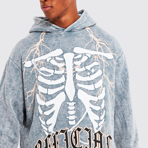 Sweats à capuche confortables pour hommes automne hiver basiques, sweats à capuche en coton mélangé pour hommes Premium 100% sweats à capuche en coton lavé à l'acide - Product Image 6