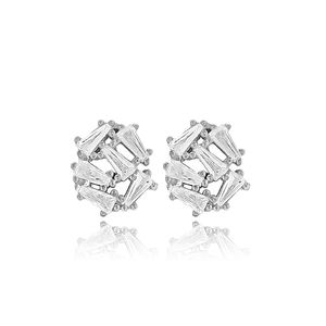 CZ piedra Baguette Stud pendientes hechos a mano turco al por mayor 925 joyería de plata esterlina joyería fina - Product Image 3