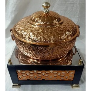 Juego de buffet de hotel y restaurante con textura martillada hecha en cobre de la mejor calidad, juego de buffet de plato de frotamiento de lujo para uso de catering - Product Image 6