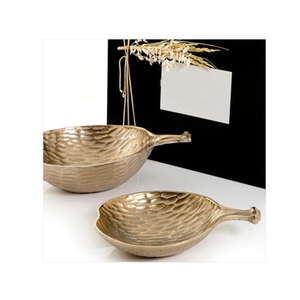 Grand bol de service en aluminium au design antique de forme ronde plaqué or de qualité supérieure pour la maison et l'hôtel - Product Image 6