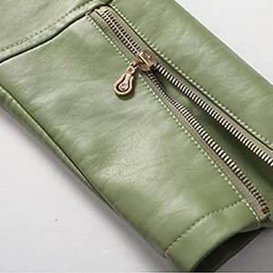 Veste en cuir à glissière de qualité supérieure pour femmes, vêtements d'extérieur élégants à manches longues, parfaits pour l'automne, tenue décontractée au bureau - Product Image 6