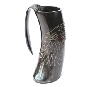 Taza de cuerno de búfalo Natural pulido con diseño de mango cómodo Taza Lager Buffalo Norse Drinking Viking Horn Mug al por mayor - Product Image 4