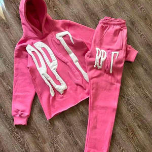 Venta al por mayor nueva llegada Puff impresión ropa chándales Color sólido Casual moda dos piezas Puff impresión chándales - Product Image 4