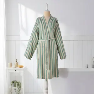 Bata de Baño Tejida 100% Algodón para Mujer y Hombre, Transpirable, de Secado Rápido, Larga, para Verano/Primavera, Hecha en Turquía - Product Image 3