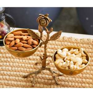 Juego de Cuencos de Acero Inoxidable Pulido Hechos a Mano, Diseño de Árbol para Frutos Secos, Artículo Decorativo para Año Nuevo, Material de Latón Puro - Product Image 4