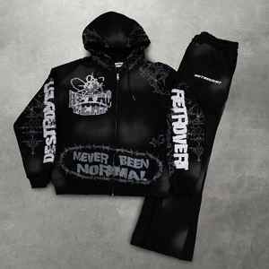 Conjunto Deportivo de Invierno para Hombre, Estilo Urbano, Manga Larga, Cintura Elástica, 100% Algodón, Ecológico, Transpirable, Ligero, MOQ Bajo - Product Image 2