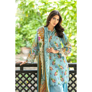 Conjunto de 3 Piezas de Salwar Kameez para Mujer, Estampado Digital, Algodón Khaddar y Tela Lawn, Estilo Casual Étnico Indio, Corte Regular SD-52165 - Product Image 2