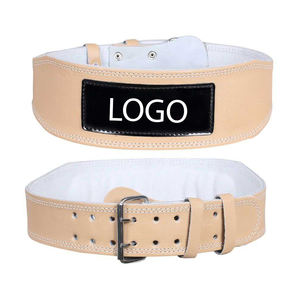 Venta al por mayor de cinturones de gimnasio con logotipo de color personalizado cuero de vaca genuino cinturones de fitness transpirables cómodos cinturones de levantamiento de pesas - Product Image 4