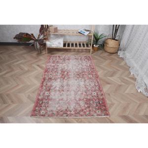 3.2x5 ft Turkish Rug, <b>Red</b> Abstract Vintage <b>Wool</b> Rug - Product Image 1