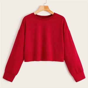 Sudadera de mujer con cuello redondo de alta calidad Logotipo y diseños personalizados Patrón sólido Estilo informal de talla grande - Product Image 5