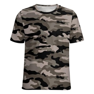 T-shirts décontractés à manches courtes et col rond en coton à motif camouflage unisexe de qualité supérieure - Product Image 1