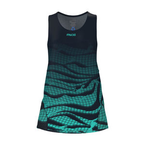 Women's Pro <b>Running</b> <b>Singlet</b> Dune Navy Knitted Fabric - Product Image 3