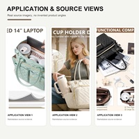 Sac fourre-tout matelassé et imperméable pour Bible, avec housse de Bible détachable, impression personnalisée, pochette pour ordinateur portable 14 pouces, poches pour stylo/bouteille, sac d'église