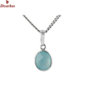 Diseño exclusivo joyería fina plata esterlina 925 Calcedonia multi piedra preciosa colgante joyería exportador proveedor - Product Image 5
