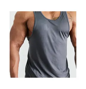 Groothandel Custom Logo Katoen Wicking Atletische Mouwloze Fitness Kleding Workout Mannen Gym Tank Top Voor Mannen