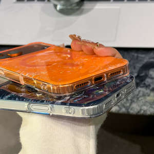 Coque de téléphone portable magnétique en TPU époxy à motif coquillage doré, style Ins, pour 14 Plus 13 Pro Max, antichoc, logo personnalisable - Product Image 5