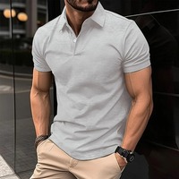 Polo de golf pour homme en tissu de coton et de bambou de qualité supérieure, brodé, coupe classique, séchage rapide
