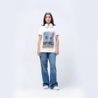 Camisetas de Manga Corta con Estampado Gráfico, 100% Algodón Ecológico, para Mujer, Estilo Casual y Holgado, Venta Directa de Fábrica