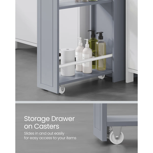 Petit meuble de rangement de salle de bain avec tiroirs coulissants Meuble-lavabo moderne autoportant simple Meuble d'angle réglable - Product Image 6