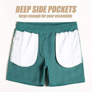 Shorts de sport athlétiques 2-en-1 pour hommes, personnalisés, légers, extensibles dans les 4 sens, avec ourlet intérieur incurvé et fente, pour l'entraînement, le fitness et la course à pied, à compression - Product Image 4