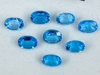 Topaze bleue ciel naturelle de très haute qualité, taille ovale, pierre précieuse lâche faite à la main, 6mm-8mm, 2 carats, traitement par cirage/huile, tiers