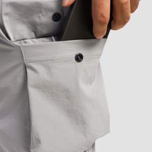<b>Light</b> Grey 100% Cotton Flex Pocket <b>Trouser</b> Customizable Logo Corduroy Woven Size XL Straight Pattern with Zippers Lightweight - Product Image 6