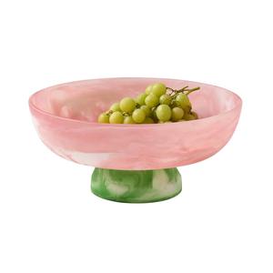 Bol décoratif en résine fait à la main finition élégante brillante design artistique moderne adapté aux collations de salades de fruits ou au salon - Product Image 2