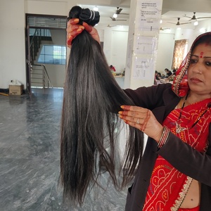 Extensiones de cabello humano virgen crudo vietnamita, máquina de cabello de templo recto, paquetes de trama doble, cabello humano indio crudo - Product Image 3