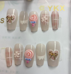 Uñas postizas color rosa Lollipop para una manicura rápida y temporal - Product Image 1