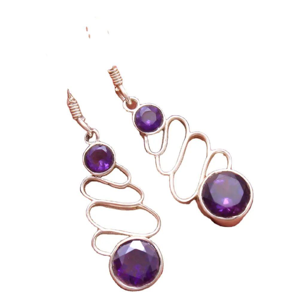 Unique Style Amethyst citrine garnet Peridot Moonstone Ruby Gemstone Earring 925 sterling silver jewelry Women dangle earring