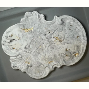 Plateau de service décoratif de concepteur de plateau de feuille en aluminium de première classe pour les plateaux modernes de Dessert de Fruits de célébration de Table de maison de vacances - Product Image 3