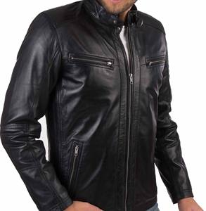Latest Arrival Custom Design Wholesale Premium Quality Leather <b>Jacket</b> for <b>Men</b> with Stand Collar Eco-Friendly Biker Style - Product Image 2