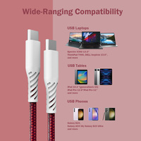 Câble de charge rapide USB-C 60W coloré certifié MFI pour appareils iOS, ordinateurs, gaine en nylon, boîtier en PVC Dragon Skin, tressé