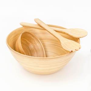 Juego de cuencos de bambú hilado ecológico superior con cuchara forma redonda para mesa de fiesta artículos de cocina al por mayor hechos a mano de Vietnam - Product Image 2