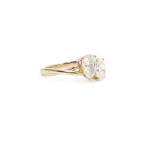 Anillo Toi Et Moi con Diamante Ovalado Corte Pera, 2.00 Ct, D-F VVS1-VS2, Diamante Cultivado en Laboratorio, en Oro de 14K y 18K, para Regalo de Aniversario de Bodas - Product Image 2