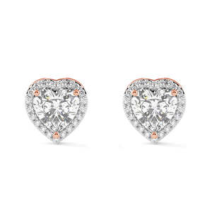 NOVAMART Fine 925 Sterling Silver Heart Solitaire <b>Stud</b> <b>Earrings</b> Trendy Rose Gold Screw Back Engagement Pear Cut Diamond Wholesal - Product Image 1