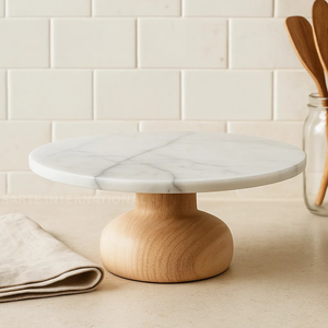 Manufacturer Direct Wholesale Export Custom Natural <b>Marble</b> <b>Cake</b> <b>Stand</b> Luxury Dessert Display Platter for Home Decor <b>Cake</b> Tools - Product Image 1