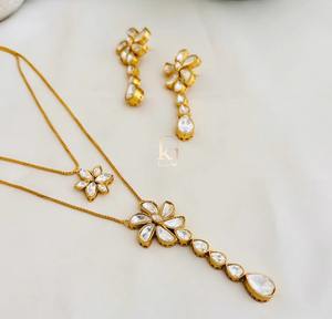 À la mode Minakari Long collier pendentif Double couche pour les femmes en acier inoxydable Zircon pour les mariages fêtes cadeau parfait - Product Image 5